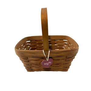 1988 Longaberger Mother's Day Basket w/Tie On Vintage Country 11"L x 8"W x 5.5"H